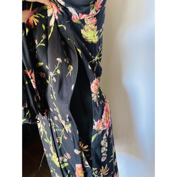 RACHEL ZOE Women Longsleeve V-Neck Floral Mini Dress Size 2 - Picture 11 of 12